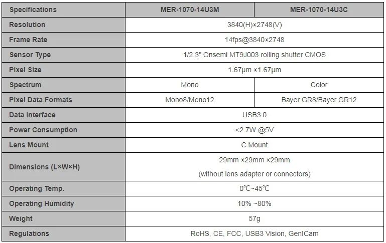 Specifications-MER-1070-14U3M-C