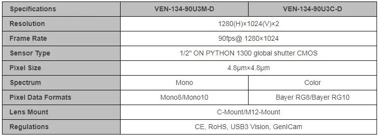 Specifications-VEN-134-90U3M-C-D